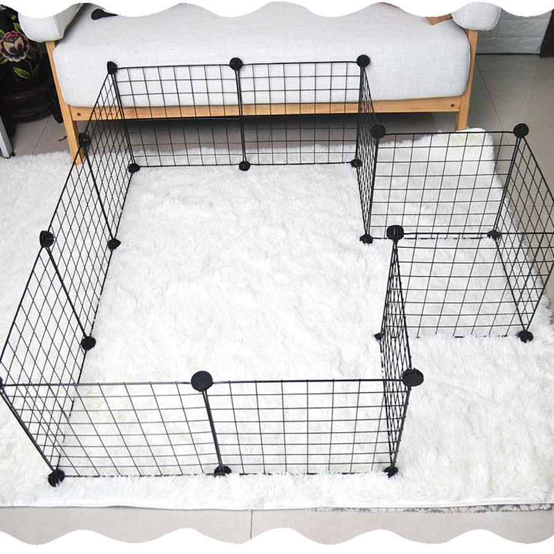 (image for) DIY Pet Cats Dogs Indoor Fence Cage Combination Assembly Steel Wire Mesh for Household Pet Net
