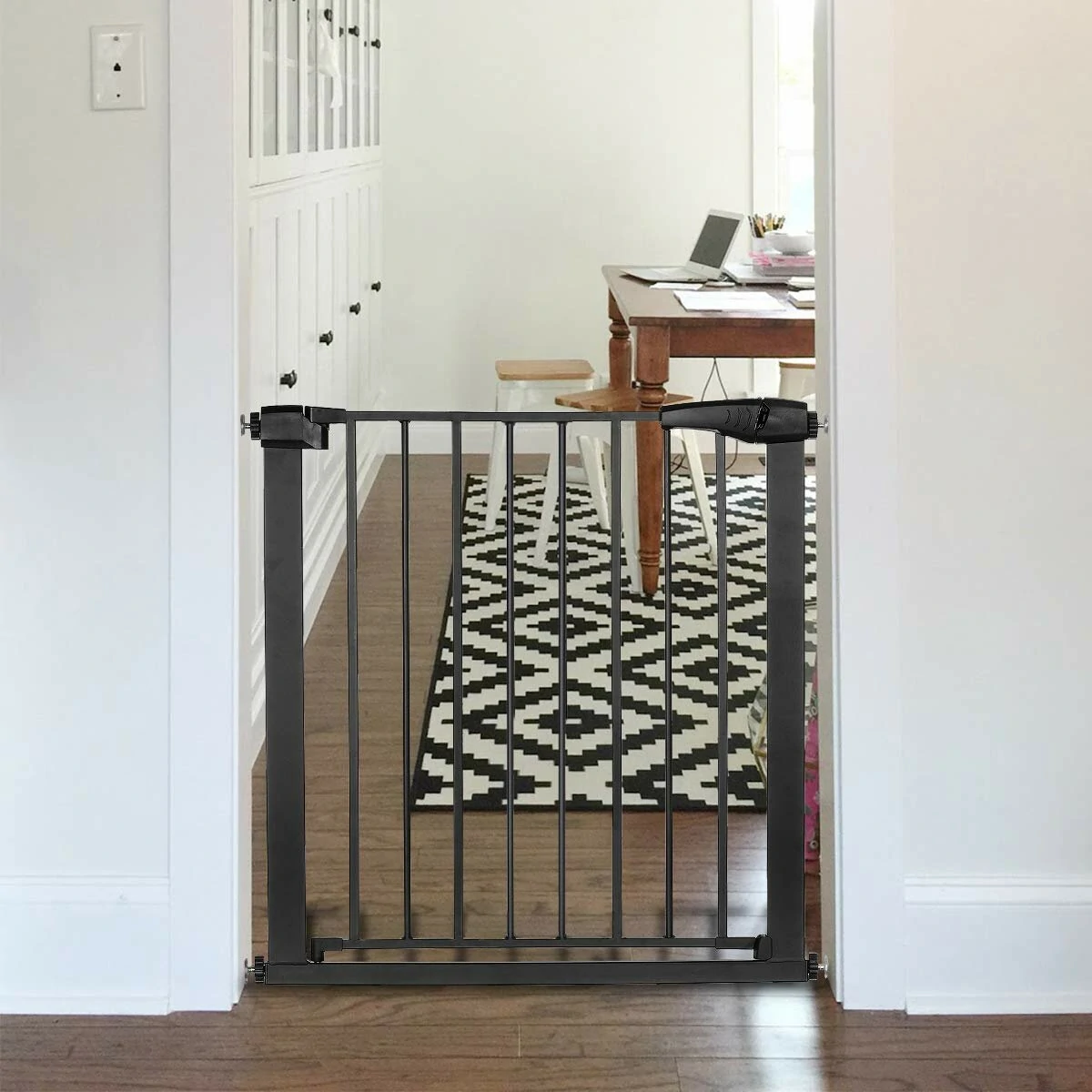 (image for) Extra Wide Baby Gate Baby Fences Kids Play Gate Large Pet Gate with Swing Door For Doorway Stairs