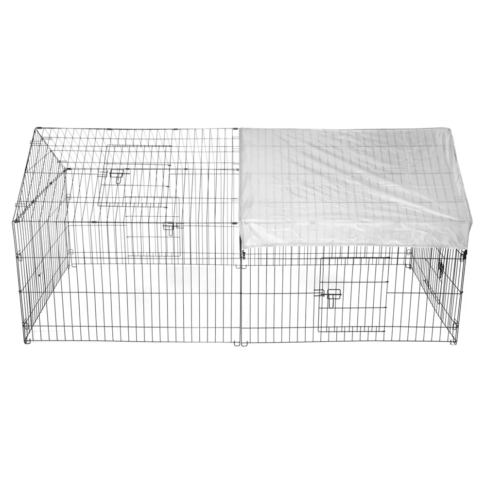 (image for) PawGiant Chicken Coop Run Cage Upgrade 86.6"×40"×38" Metal Chicken Fence Pen Pet Playpen Enclosures with Protection Cover&Ground Nail,Cage Indoor Outdoor Yard for S