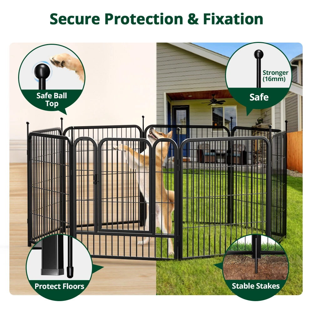 (image for) PawGiant Dog Playpen Designed for Indoor Use, Dog Pen with Rubber Pads for Small Medium Dogs Puppy Inside
